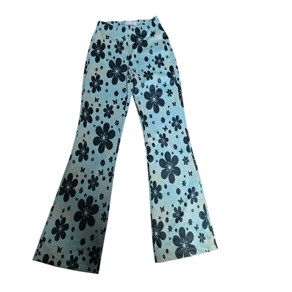 Urban Outfitters Bryn Flower Power Vintage Retro Soft Flare Pants Size Small - Picture 4 of 6